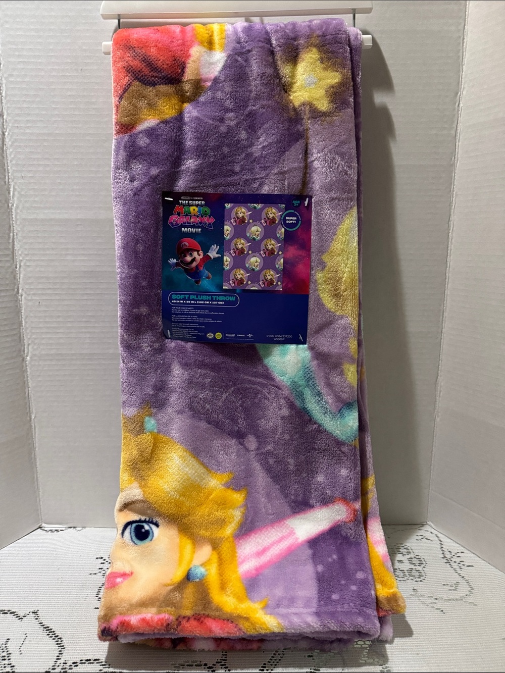 Super Mario Galaxy Movie Princess Peach & Rosalina Soft Plush Throw Blanket